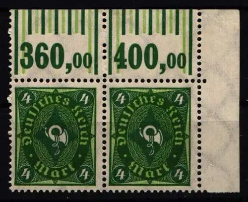 Deutsches Reich 193 W OR postfrisch W OR 1`4`1/1`5`1 im Paar vom Eckrand #NL219