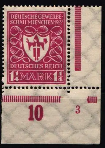 Deutsches Reich 199 PN postfrisch Plattennummer 3 #NL283