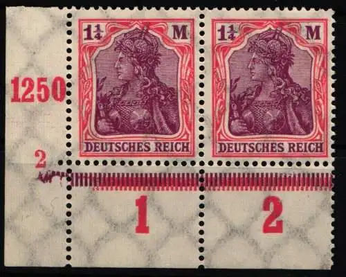 Deutsches Reich 198 PN postfrisch Paar vom Eckrand PN 2 #NL270