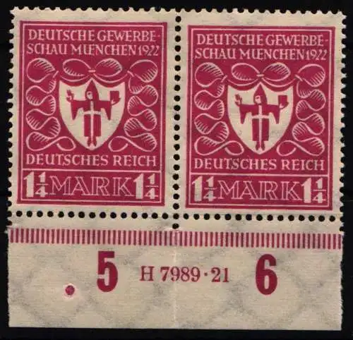 Deutsches Reich 199 a HAN postfrisch H 7989.21, Typenprüfung #NL287