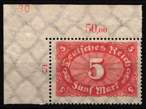 Deutsches Reich 194 P OR, PN postfrisch Plattennummer 30 #NL224