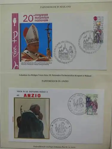 Motiv Papstreisen Briefe bzw FDCs im Lindner Album #LZ044