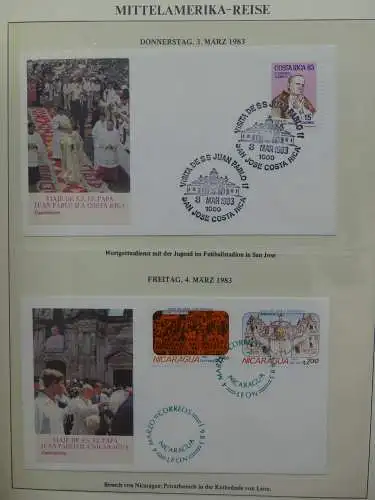 Motiv Papstreisen Briefe bzw FDCs im Lindner Album #LZ045