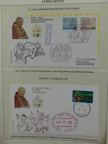 Motiv Papstreisen Briefe bzw FDCs im Lindner Album #LZ045