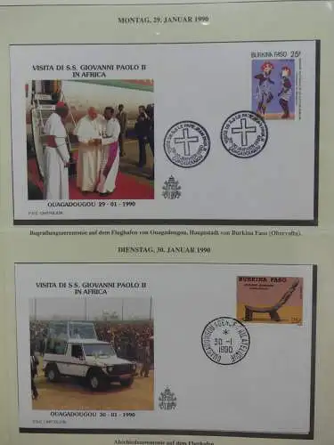 Motiv Papstreisen Briefe bzw FDCs im Lindner Album #LZ047