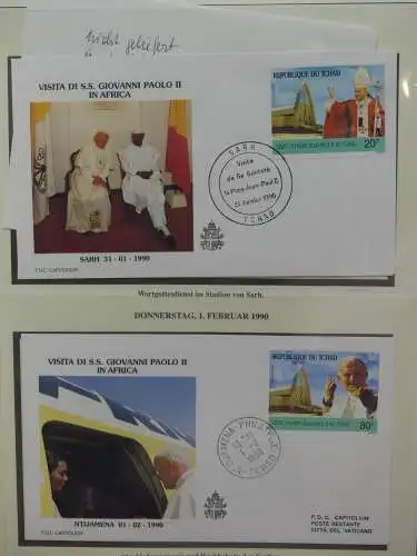 Motiv Papstreisen Briefe bzw FDCs im Lindner Album #LZ047
