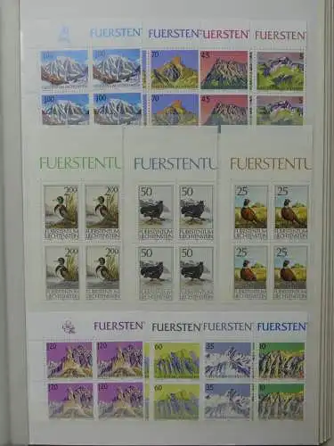 Liechtenstein in 4er Blocks postfrisch besammelt im Eisteckalbum #LZ054