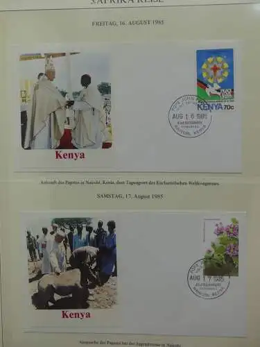 Motiv Papstreisen Briefe bzw FDCs im Lindner Album #LZ046