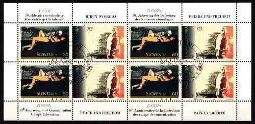 Slowenien 110-111 gestempelt als Kleinbogen, Cept #NF686
