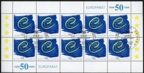 BRD 2049 Zehnerbogen Bonn Ersttagssonderstempel #NF679