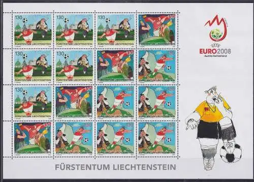 Liechtenstein 1479-1481 postfrisch als ZD-Bogen, Fußball #NF690