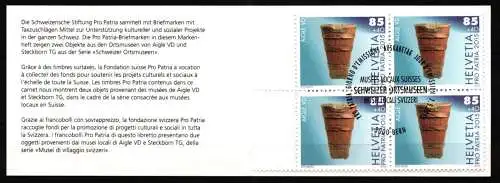 Schweiz MH 0-180 mit 2397 + 2400 gestempelt mit ESST, Pro Patria #NF750