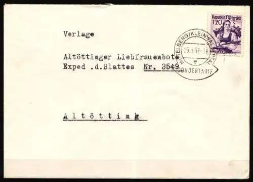 Österreich 913 gestempelt auf Brief nach Altötting Kleinwalsertal #NF798