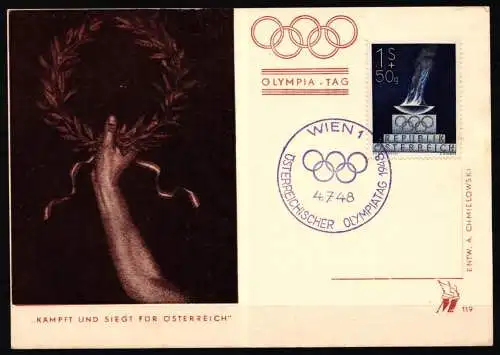 Österreich 854 mit Sonderstempel auf Olympia Karte #NF803