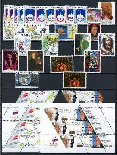 Slowenien Jahrgang 1992 postfrisch incl. 2 Kleinbögen #NF512