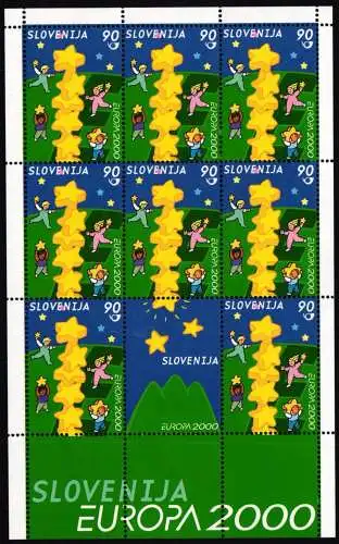Slowenien 310 postfrisch als Kleinbogen, Cept 2000 #NF554