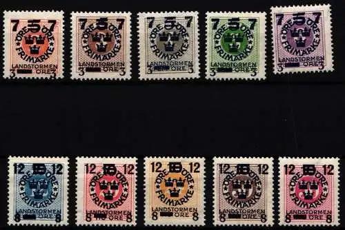 Schweden 115-124 X mit Falz #NF579