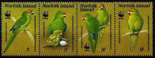 Norfolk Inseln 421-424 postfrisch als 4er Streifen, Vögel #NF557
