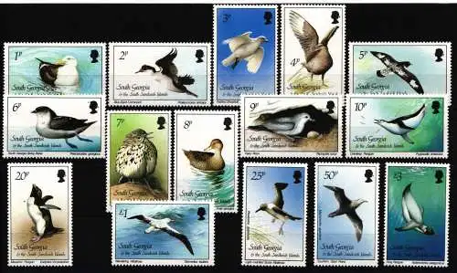 Süd-Georgien 150-164 postfrisch Vögel #NF561