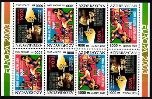 Aserbaidschan 543-544 D postfrisch als Markenheftchenbogen, CEPT 2003 #NF640