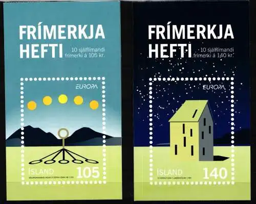 Island 2 Markenheftchen mit 1244-1245 gestempelt CEPT 2009 #NF629