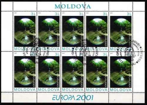 Moldawien 388 gestempelt mit Esst, als Kleinbögen, CEPT 2001 #NF666