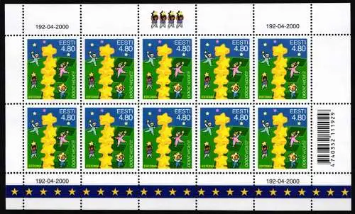 Estland 371 postfrisch als Kleinbogen, CEPT 2001 #NF653