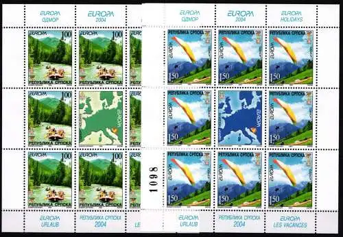 Bosnien Herz. serb. Rep. 300-301 A postfrisch als Kleinbögen, CEPT 2004 #NF636