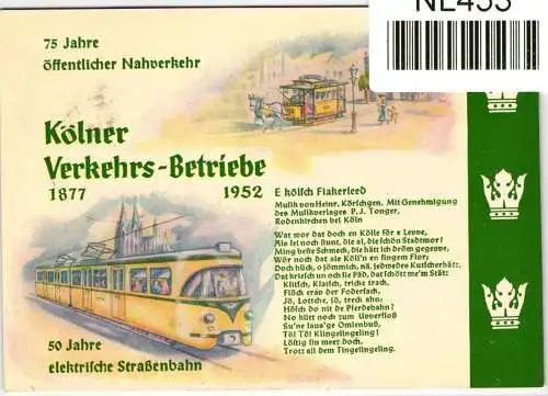 BRD Bund 305 auf Postkarte der Kölner Verkehrsbetriebe #NL453