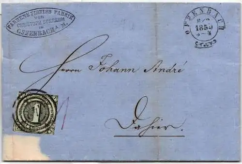 Thurn & Taxis 11 auf Brief als Einzelfrankatur ganz knapp oben berührt #NL347