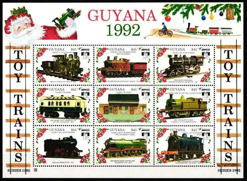 Guyana 3898-3969 postfrisch als Kleinbogensatz Eisenbahn Lokomotive #NO839