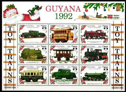 Guyana 3898-3969 postfrisch als Kleinbogensatz Eisenbahn Lokomotive #NO839