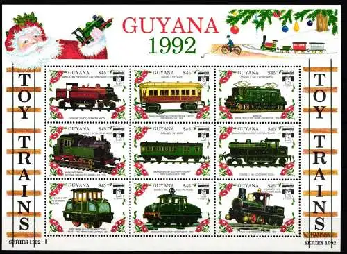 Guyana 3898-3969 postfrisch als Kleinbogensatz Eisenbahn Lokomotive #NO839