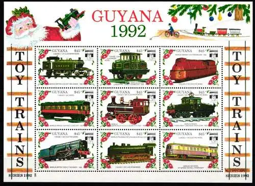 Guyana 3898-3969 postfrisch als Kleinbogensatz Eisenbahn Lokomotive #NO839