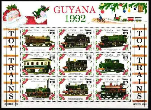 Guyana 3898-3969 postfrisch als Kleinbogensatz Eisenbahn Lokomotive #NO839