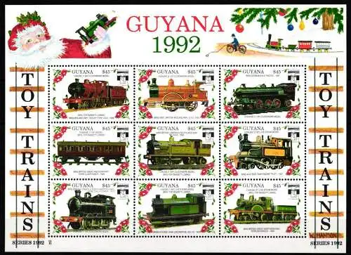 Guyana 3898-3969 postfrisch als Kleinbogensatz Eisenbahn Lokomotive #NO839