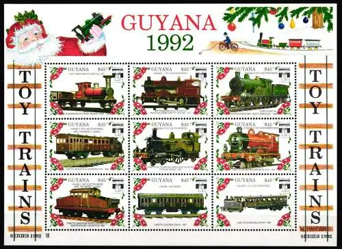 Guyana 3898-3969 postfrisch als Kleinbogensatz Eisenbahn Lokomotive #NO839