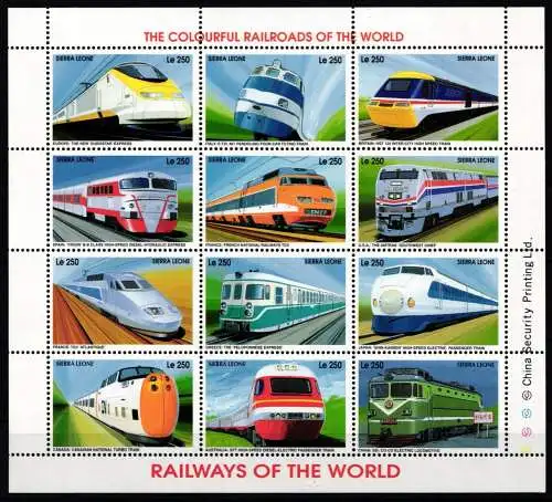 Sierra Leone 2318-2329 postfrisch Eisenbahn Lokomotive #NO849