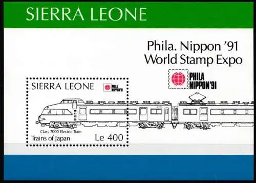 Sierra Leone Block 158 postfrisch Eisenbahn Lokomotive #NO842