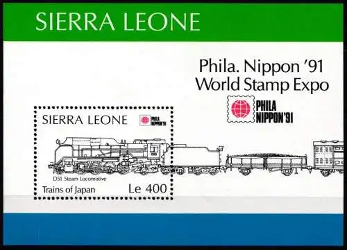 Sierra Leone Block 156 postfrisch Eisenbahn Lokomotive #NO841