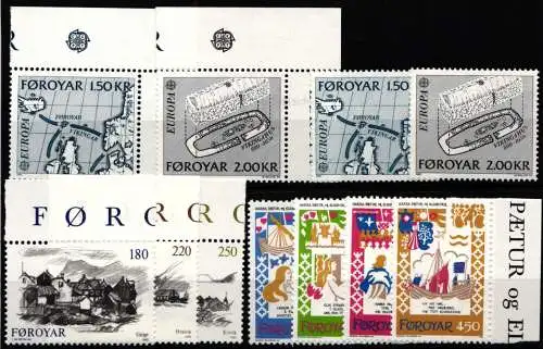Dänemark Färöer Jahrgang 1982 mit 70-78 postfrisch #NO012