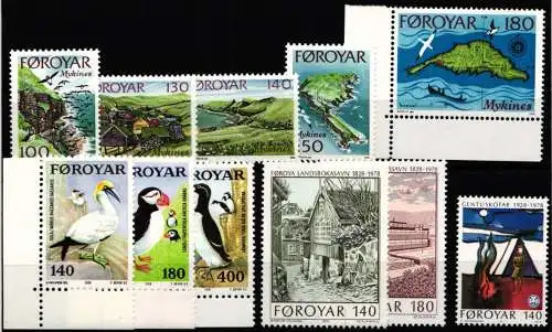Dänemark Färöer Jahrgang 1978 mit 31-41 postfrisch #NO008