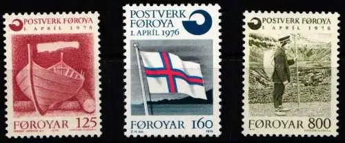 Dänemark Färöer Jahrgang 1976 mit 21-23 postfrisch #NO006