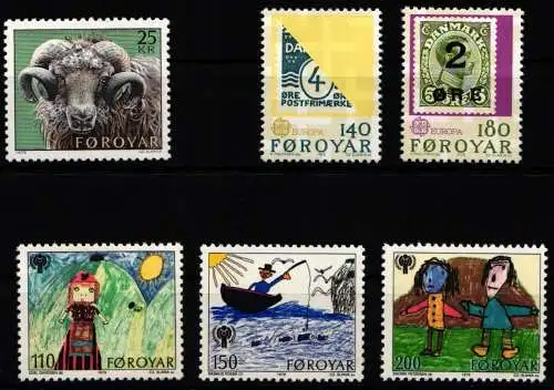 Dänemark Färöer Jahrgang 1979 mit 42-47 postfrisch #NO009