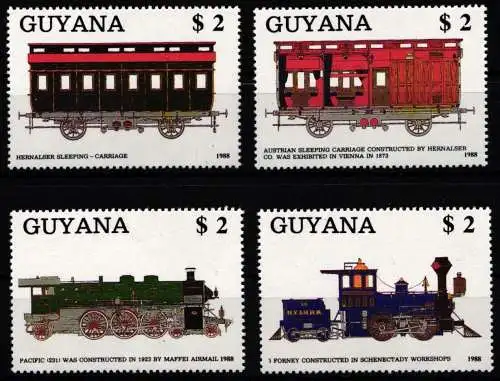 Guyana 2475-2478 postfrisch Eisenbahn Lokomotive #NO860