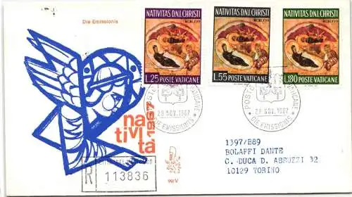 Vatikan FDC 533-535 als Ersttagsbrief #NO753