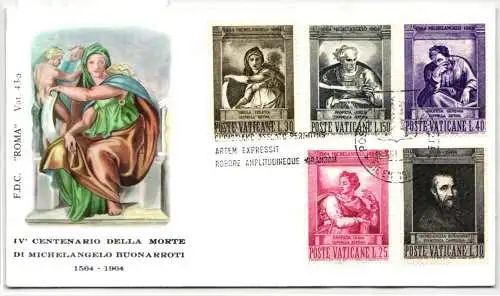 Vatikan FDC 454-458 als Ersttagsbrief #NO746