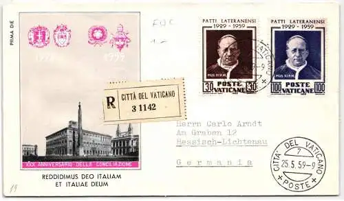 Vatikan FDC 313-314 als Ersttagsbrief #NO777