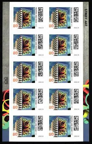 BRD Folienblatt 110 mit 3635 postfrisch als Kleinbogen, Street Art #GL563