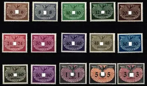 Generalgouvernement Dienstmarken 1-15 postfrisch #NB812